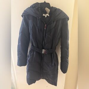 Hawke & Co Black Down Belted Puffer Coat